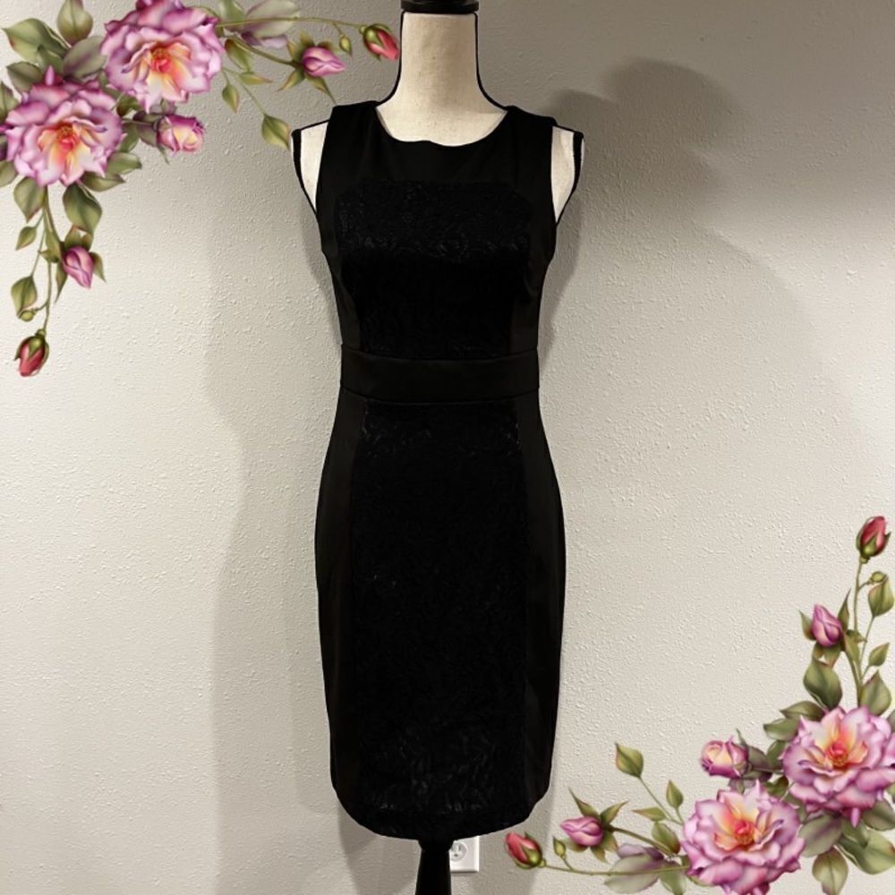 Apt‎ 5 Sleeveless  little black dress with lace details size 4